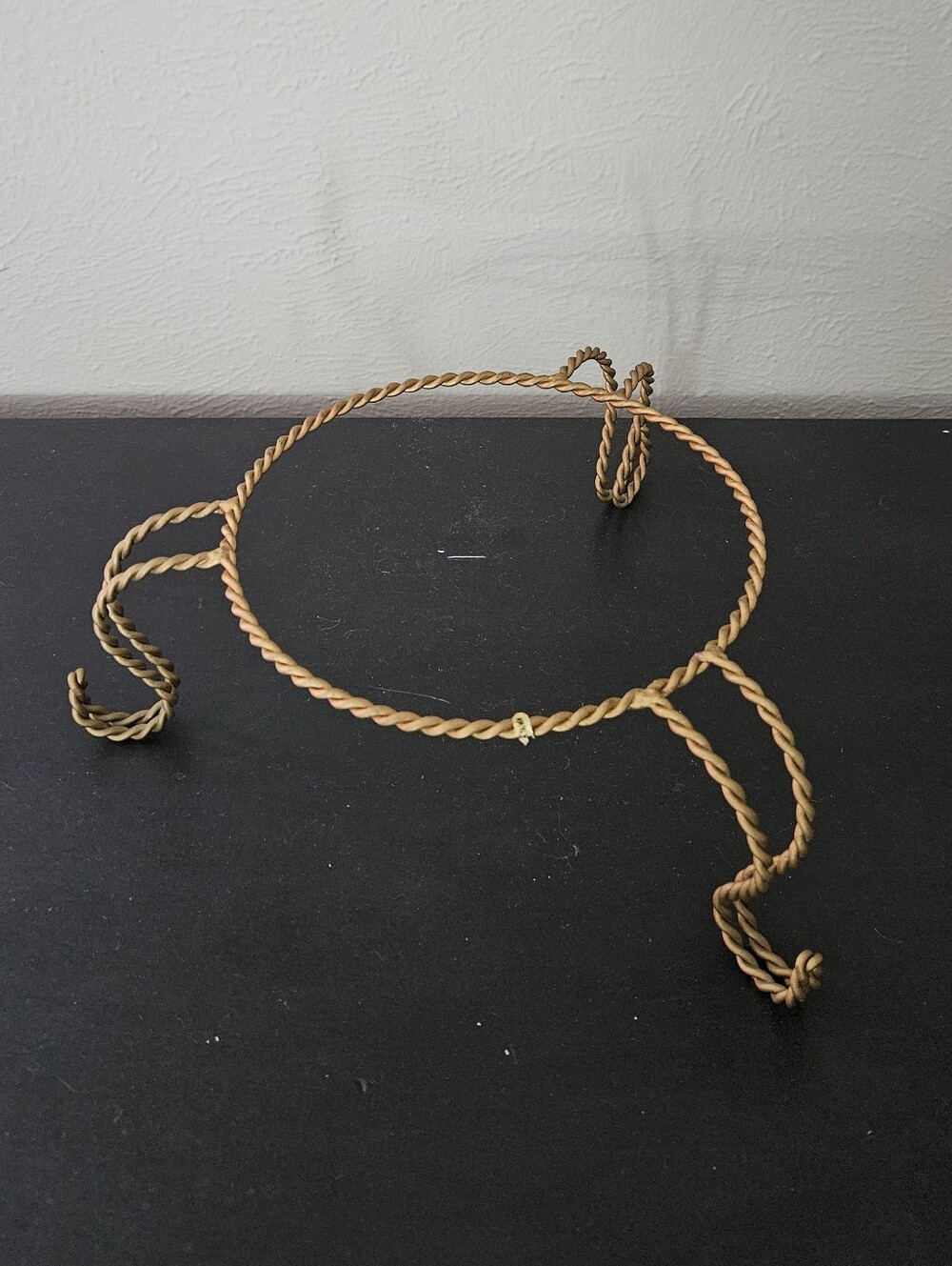 Vintage Hollywood Regency Gold Gilt Braided Rope Plant/Plate Stand